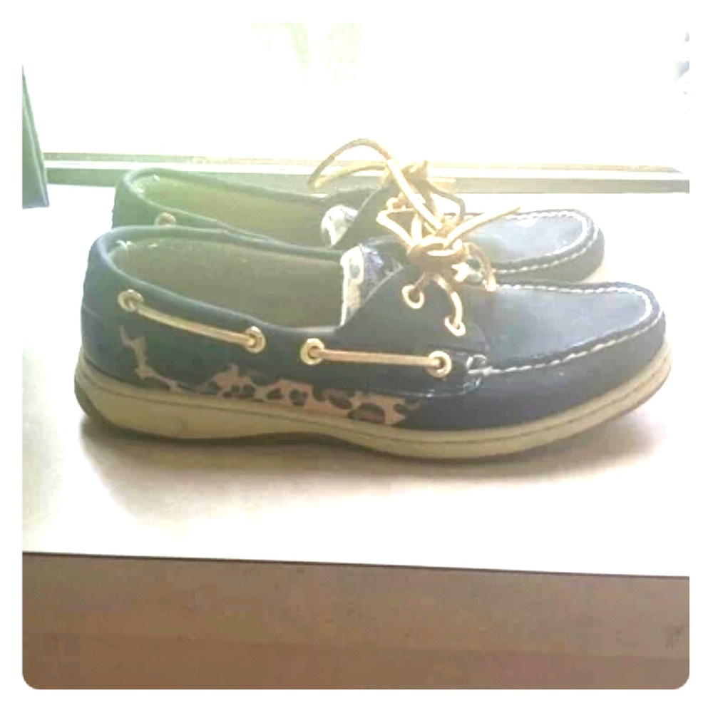 Black and cheetah print sperrys